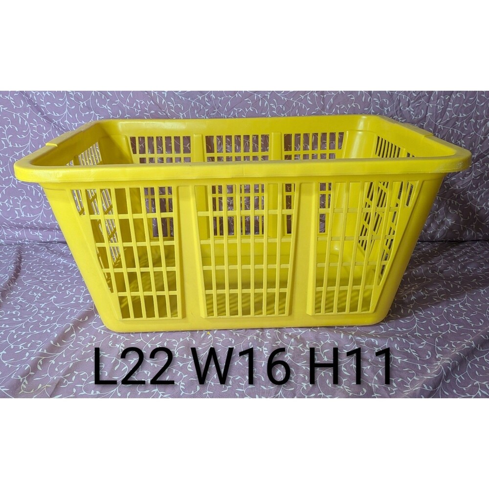 Vintage Rubbermaid Harvest Yellow Laundry Basket 1980s 22"
